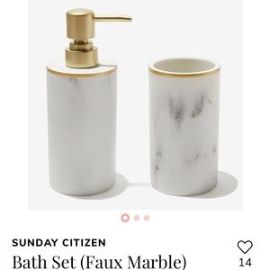 Brand new faux marble bath set by Sunday Citizen